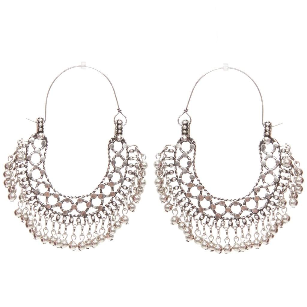 Saint Laurent Marrakech Folk earrings Silver Metal Never worn - Front View