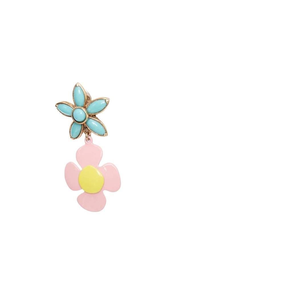 Saint Laurent Turquoise Metal Earrings Turquoise Metal Never worn - Front View