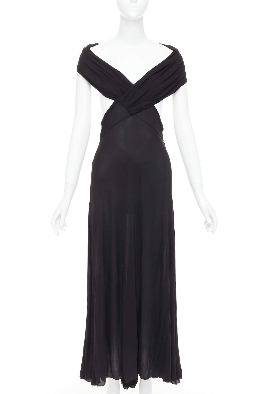 Saint Laurent Black Viscose Dress Black Viscose Never worn, with tag - Front View