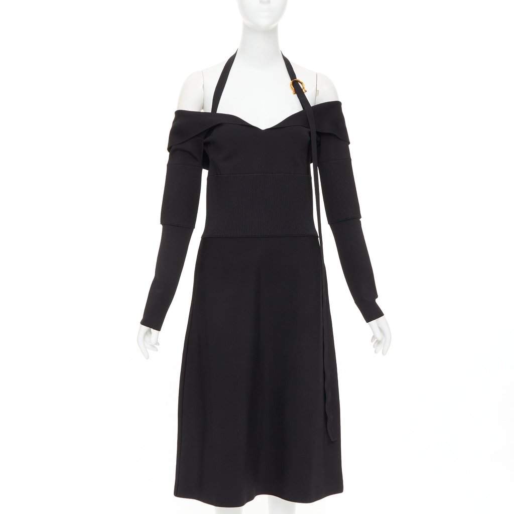 Salvatore Ferragamo Black Viscose Dress Black Viscose Very good condition - Front View
