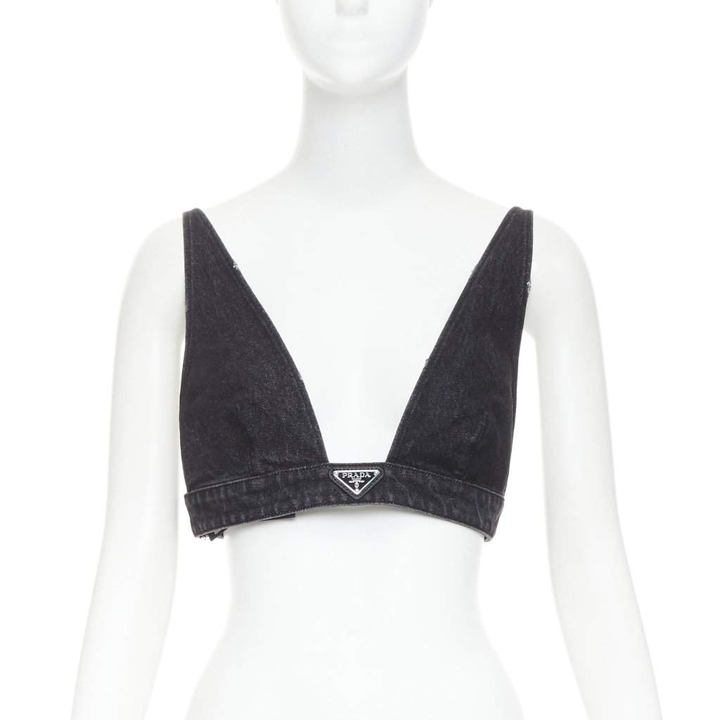 Prada Navy Cotton Top Navy Cotton Never worn, with tag - Front View