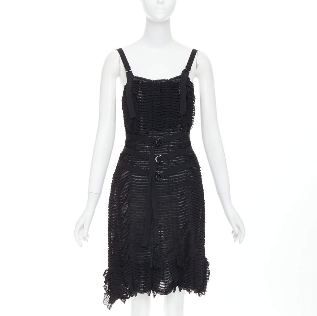 Dior Black Viscose Dress Black Viscose Very good condition - Front View