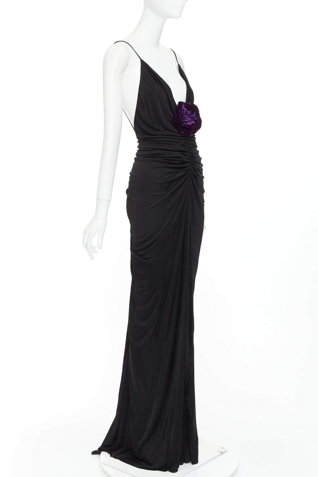 Saint Laurent Black Viscose Dress Black Viscose Never worn - Front View
