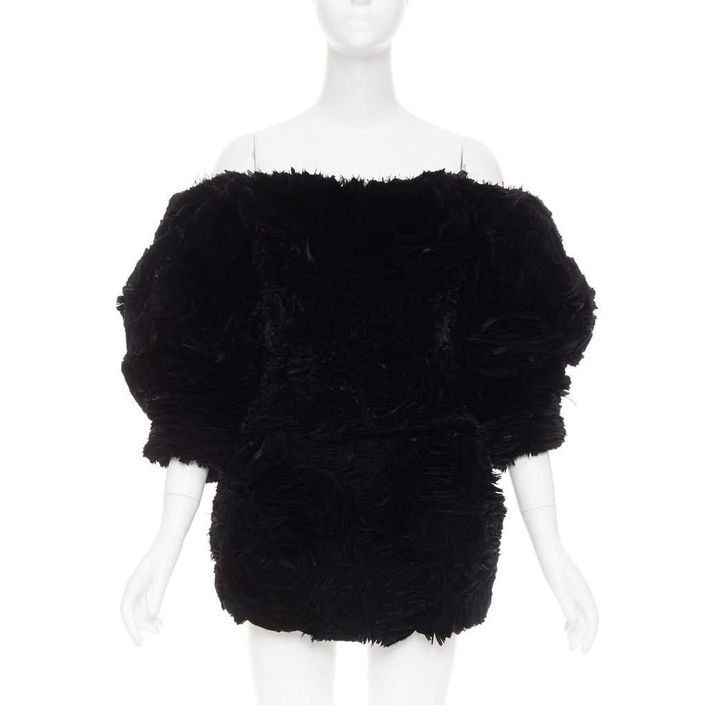 Alexandre Vauthier Black Fur Dress Black Fur Very good condition - Front View