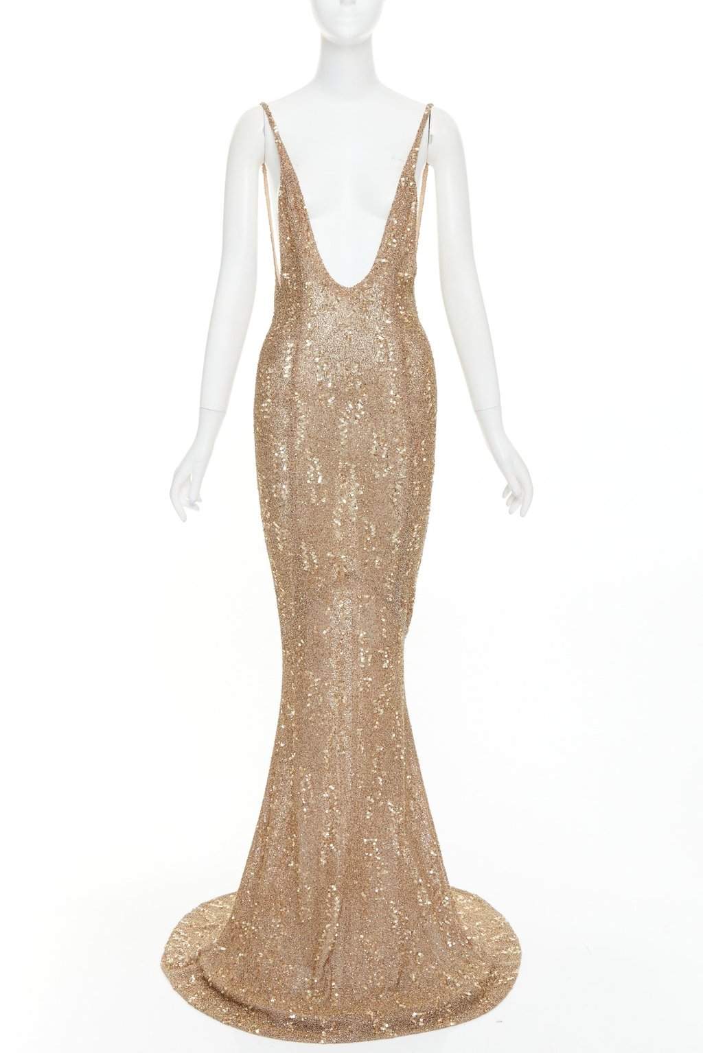 Alexandre Vauthier Gold Silk Dress Gold Silk Very good condition - Front View