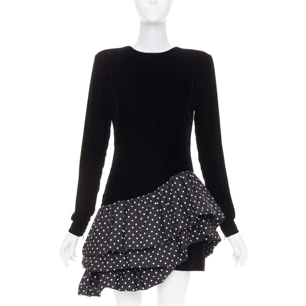 Alexandre Vauthier Black Velvet Dress Black Velvet Fair condition - Front View