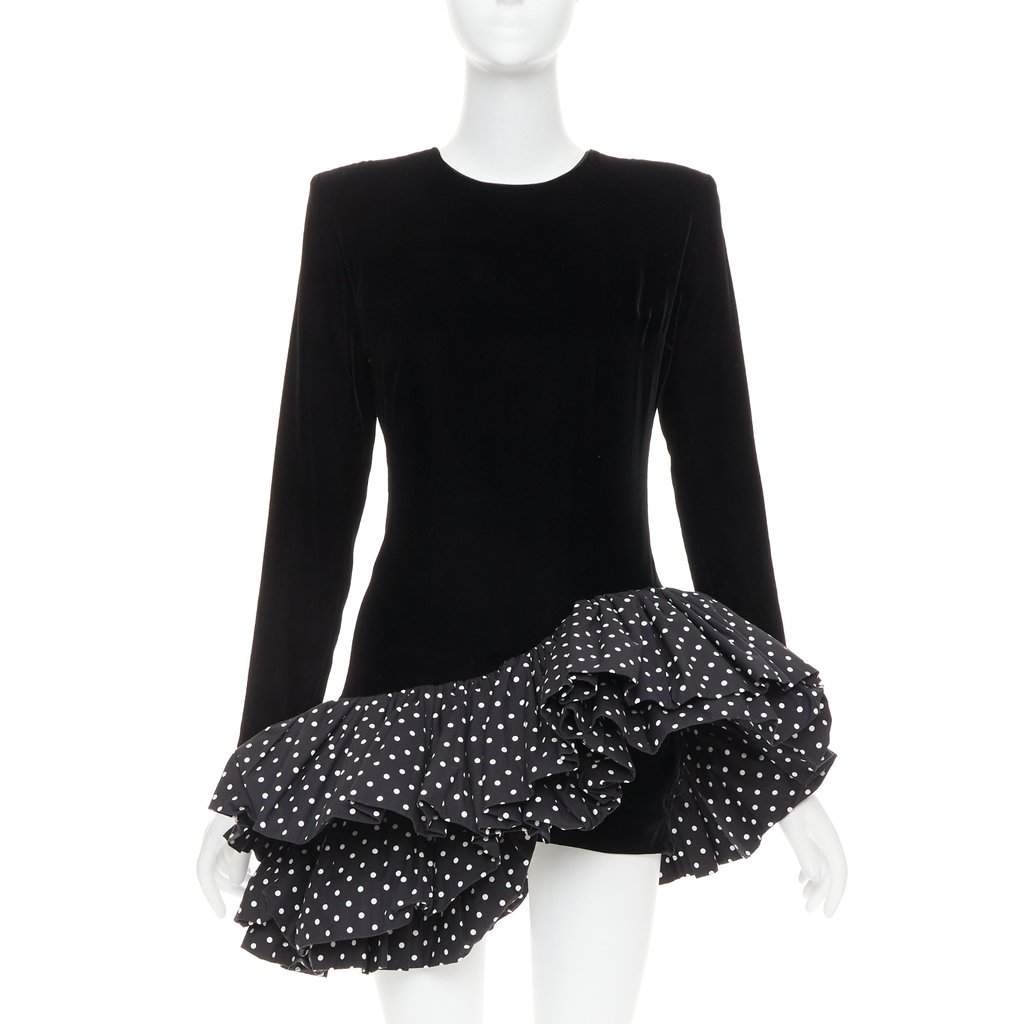 Alexandre Vauthier Black Velvet Dress Black Velvet Good condition - Front View