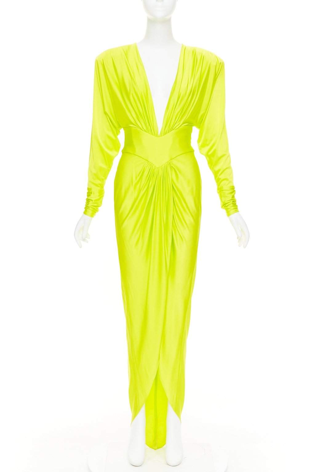 Alexandre Vauthier Yellow Viscose Dress Yellow Viscose Fair condition - Front View