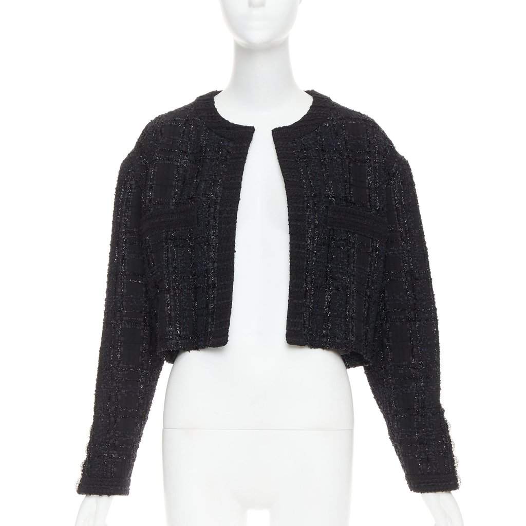 Alexandre Vauthier Black Tweed Jacket Black Tweed Very good condition - Front View