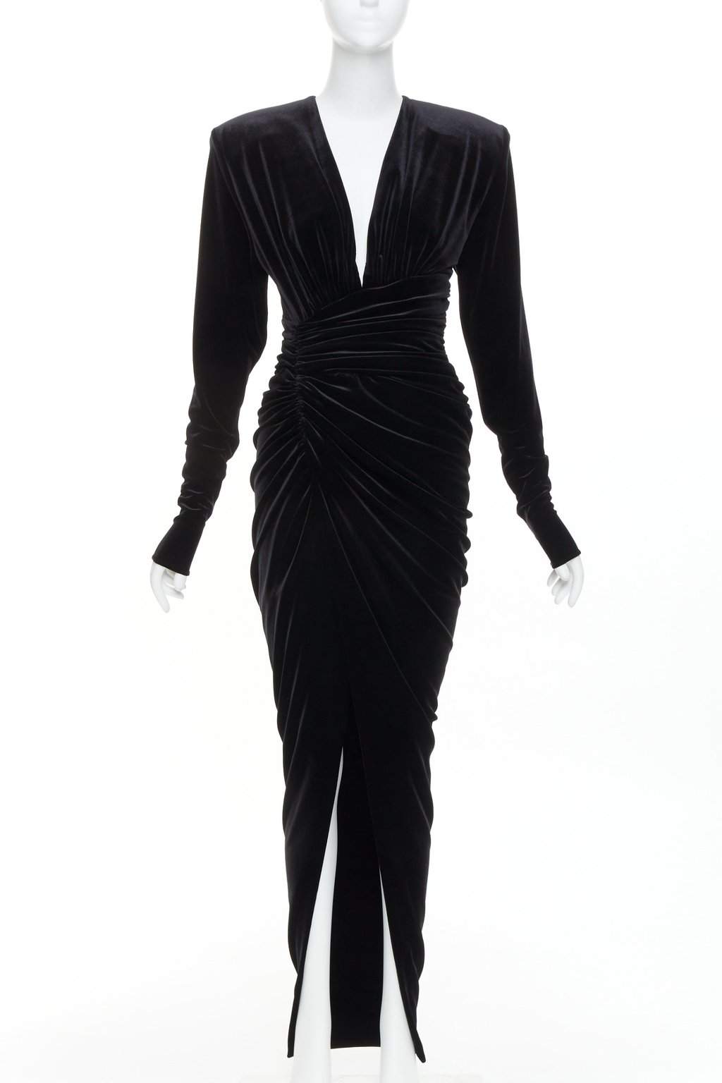 Alexandre Vauthier Black Velvet Dress Black Velvet Very good condition - Front View