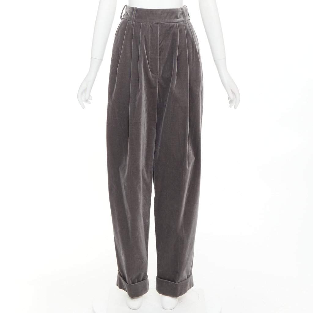 Alexandre Vauthier Grey Velvet Trouser Grey Velvet Very good condition - Front View