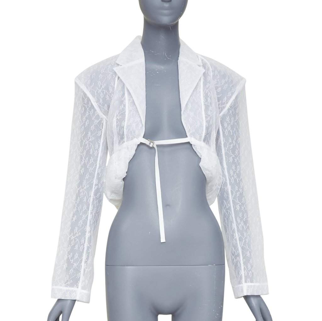 Jacquemus La Veste Dentelle White Polyamide Very good condition - Front View