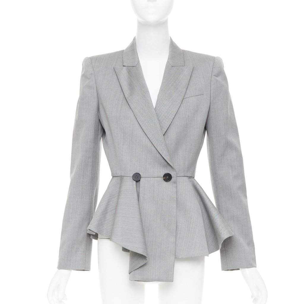 Alexander McQueen Grey Wool Jacket Grey Wool Very good condition - Front View