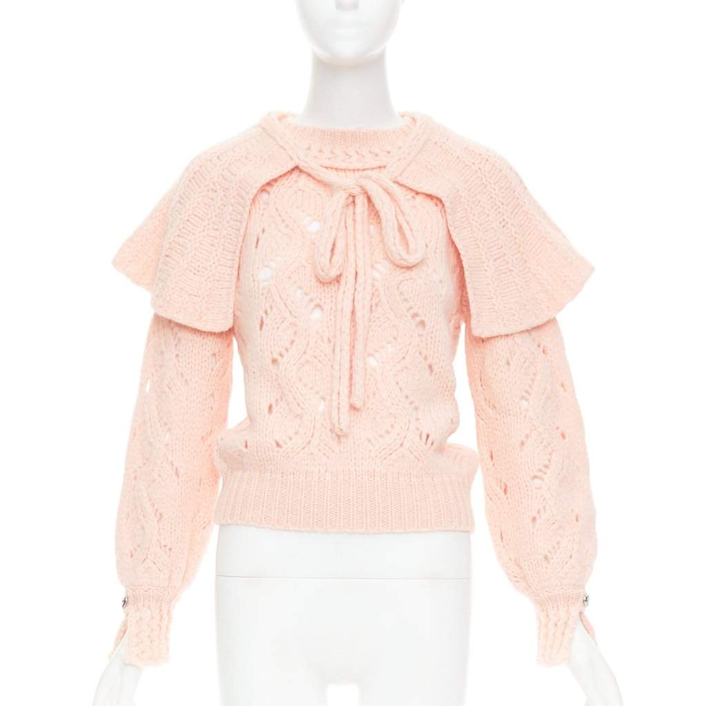 Chanel Pink Wool Knitwear Pink Wool Very good condition - Front View