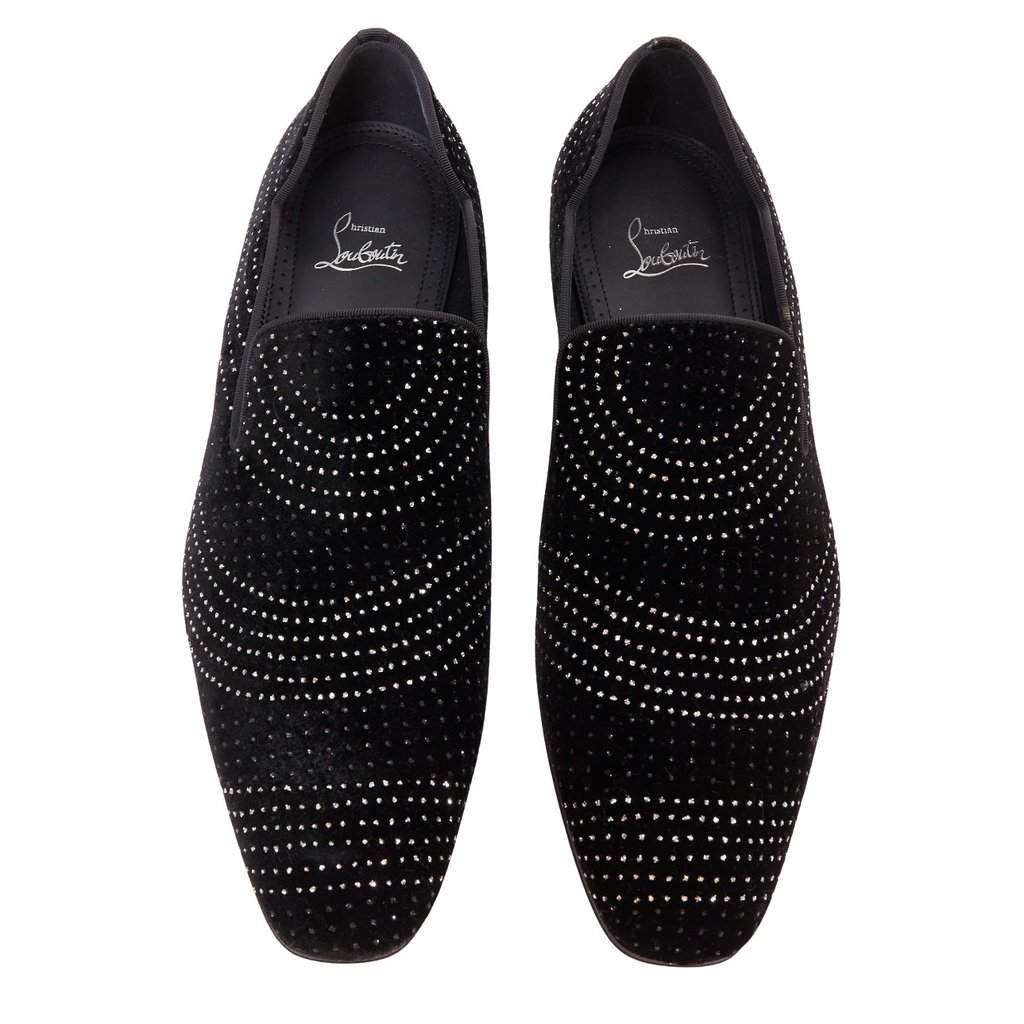 Christian Louboutin Dandy Chick Orlato Flat Velvet River Black Velvet Never worn - Front View
