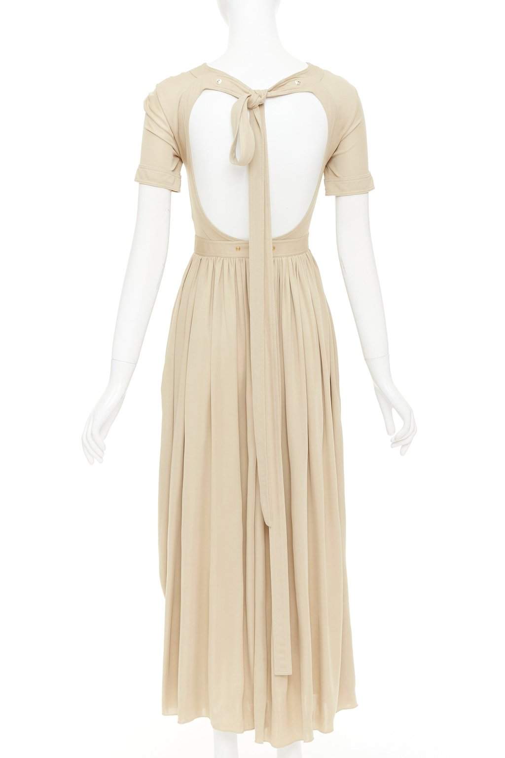 Celine Beige Viscose Dress Beige Viscose Fair condition - Front View