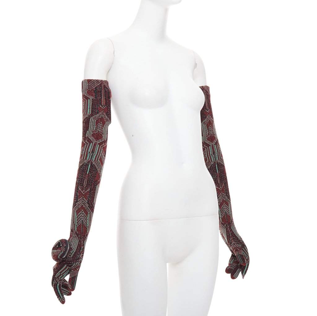Prada Burgundy Wool Gloves Burgundy Wool Never worn, with tag - Front View