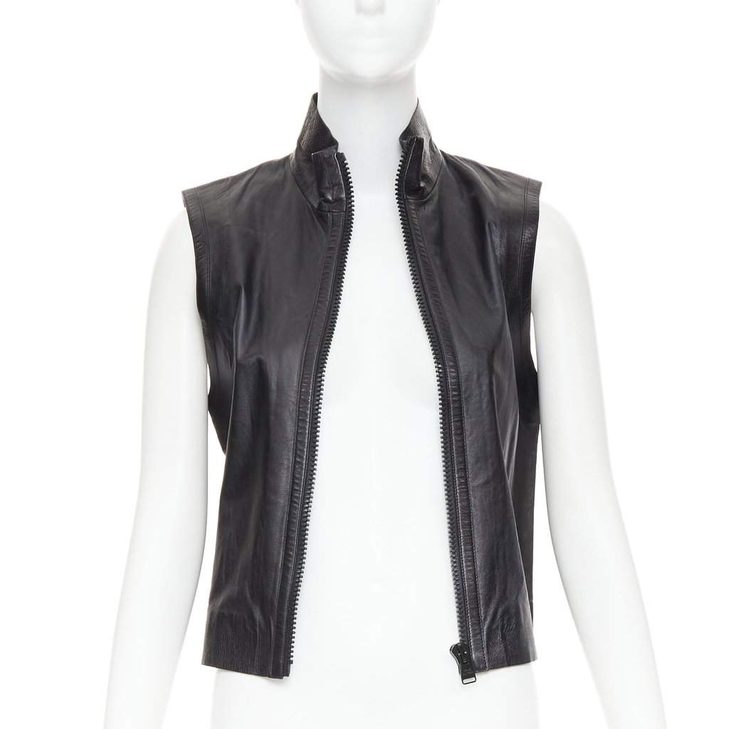Louis Vuitton Black Leather Jacket Black Leather Good condition - Front View
