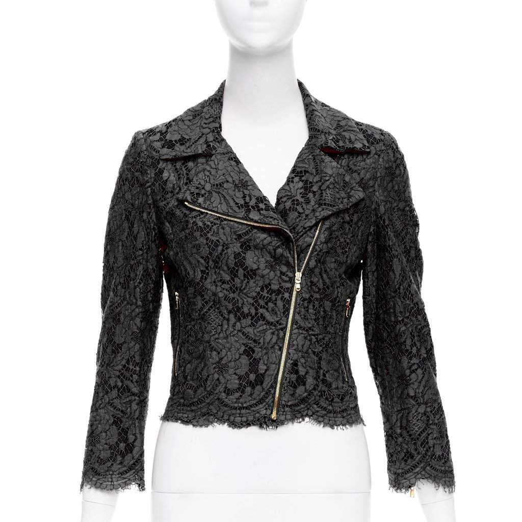 MSGM Black Biker Jacket Black Very good condition - Front View