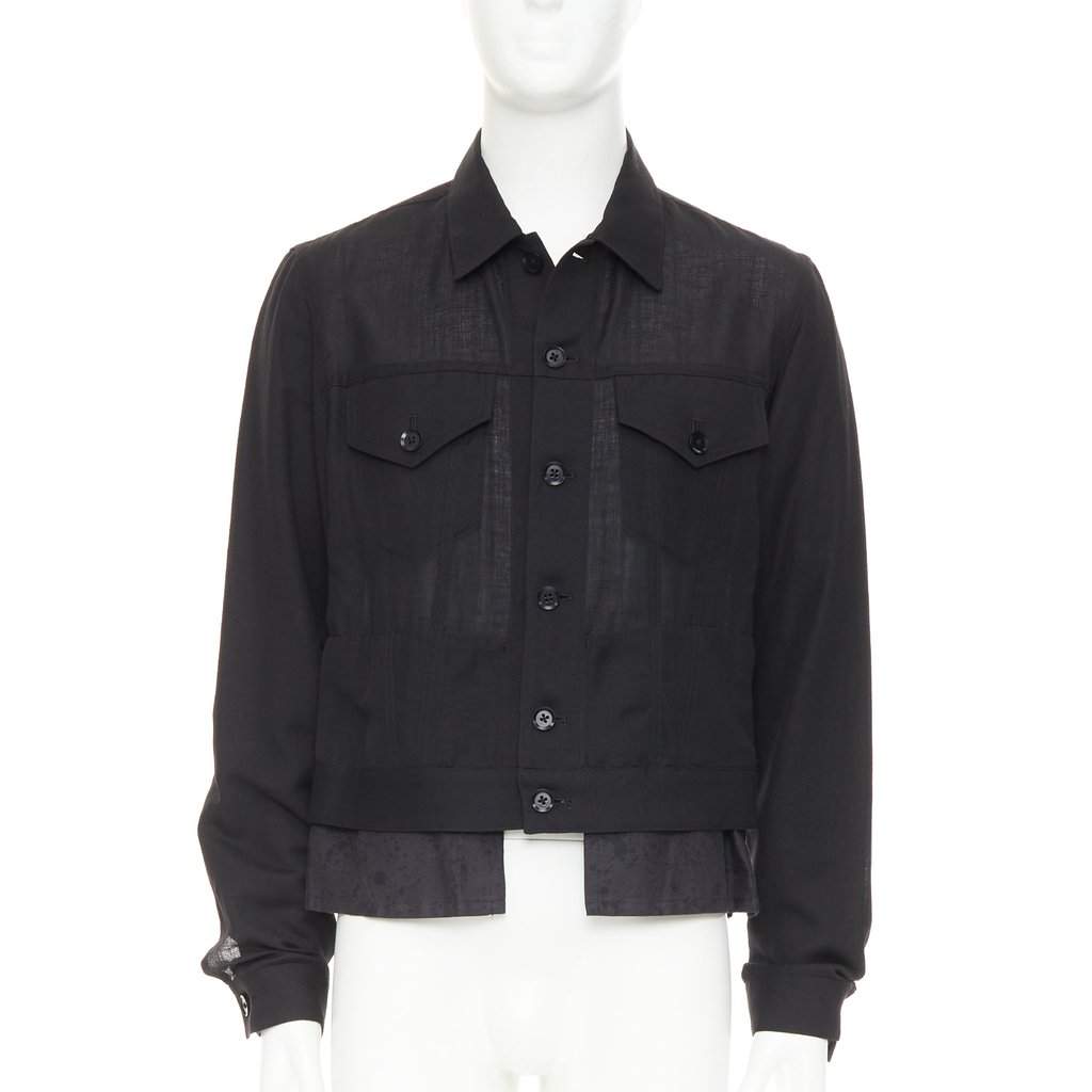 Yohji Yamamoto Black Wool Jacket Black Wool Very good condition - Front View