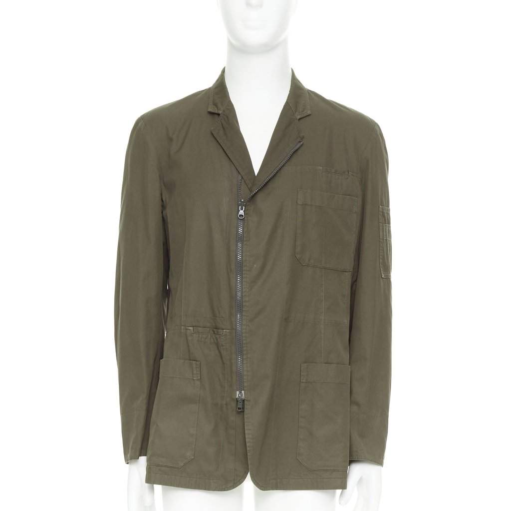 Yohji Yamamoto Green Cotton Jacket Green Cotton Fair condition - Front View