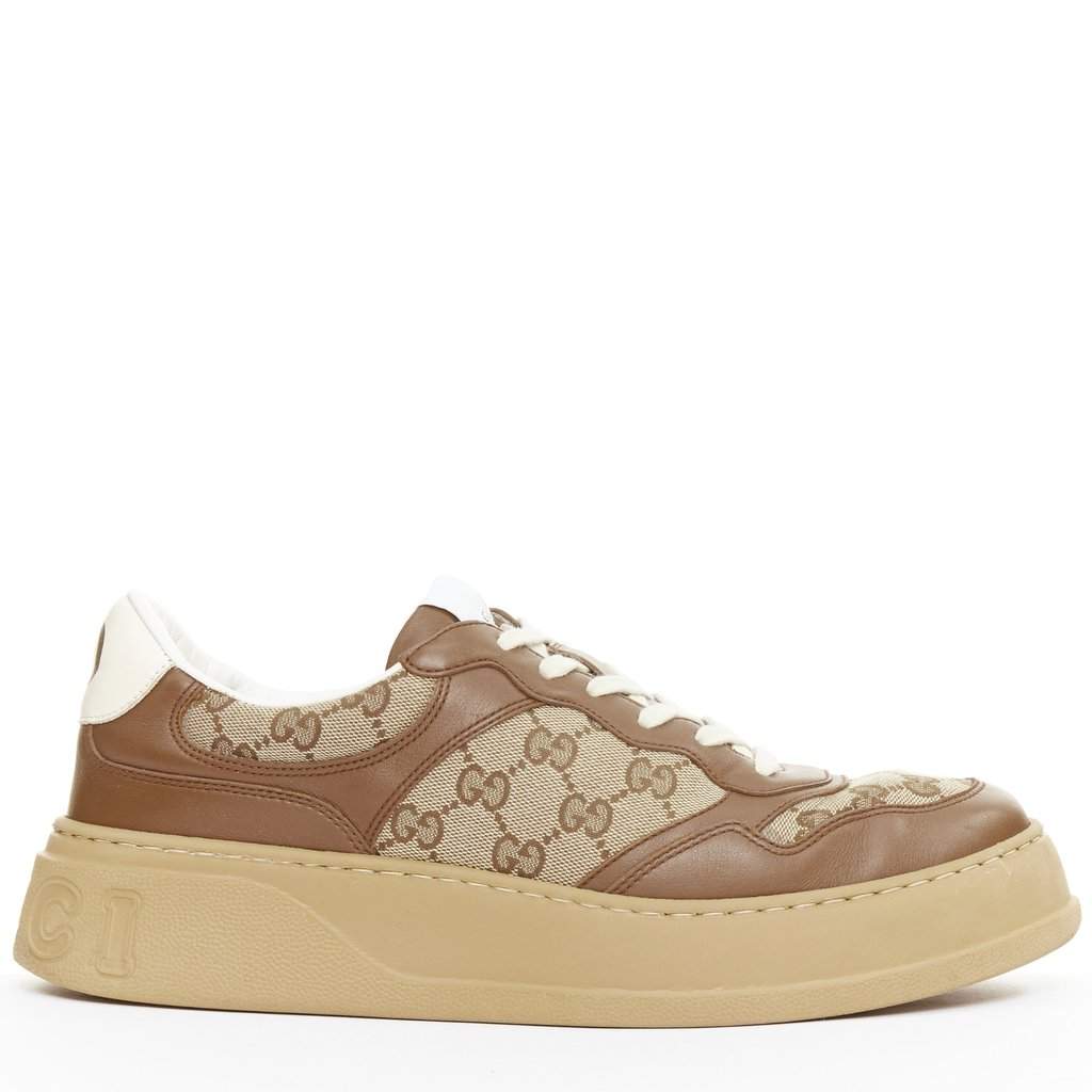 Gucci Brown Leather Trainers Brown Leather Good condition - Front View