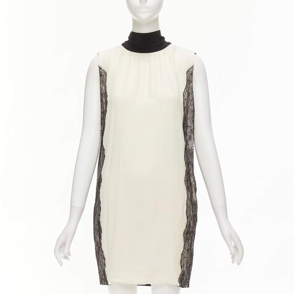 D&G Lace Side Trim Dress Black Silk Very good condition - Front View