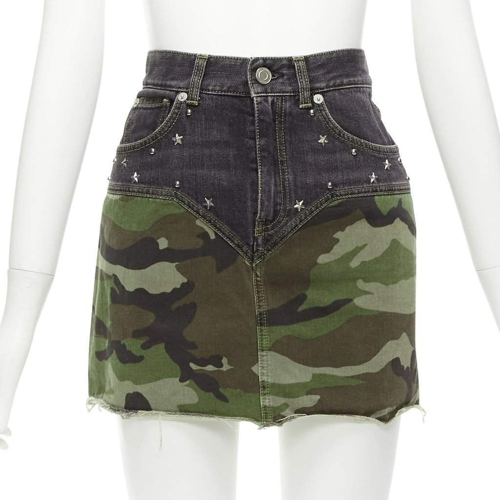 Saint Laurent Star Studded Skirt Blue Very good condition - Front View