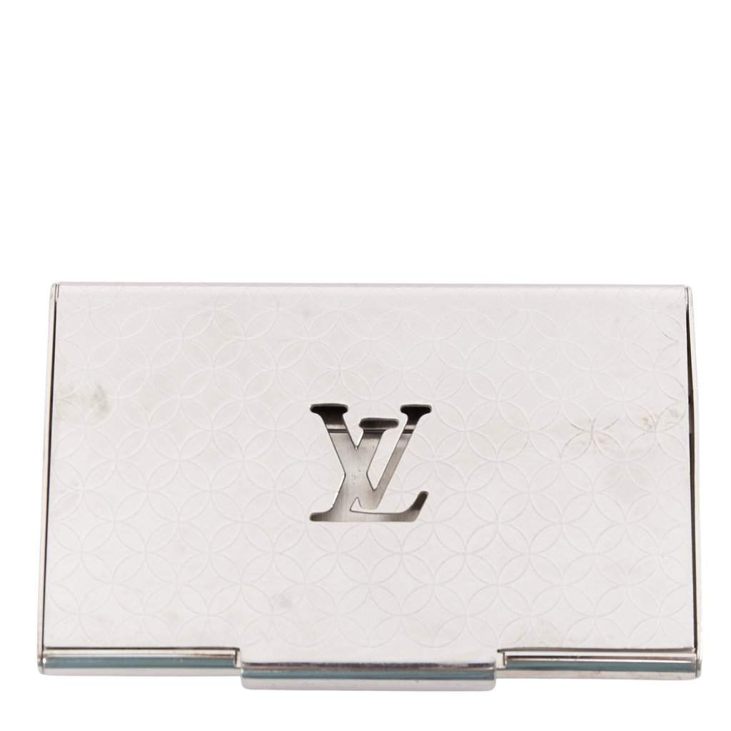 Louis Vuitton Porte Carte Champs Elysees Silver Fair condition - Front View