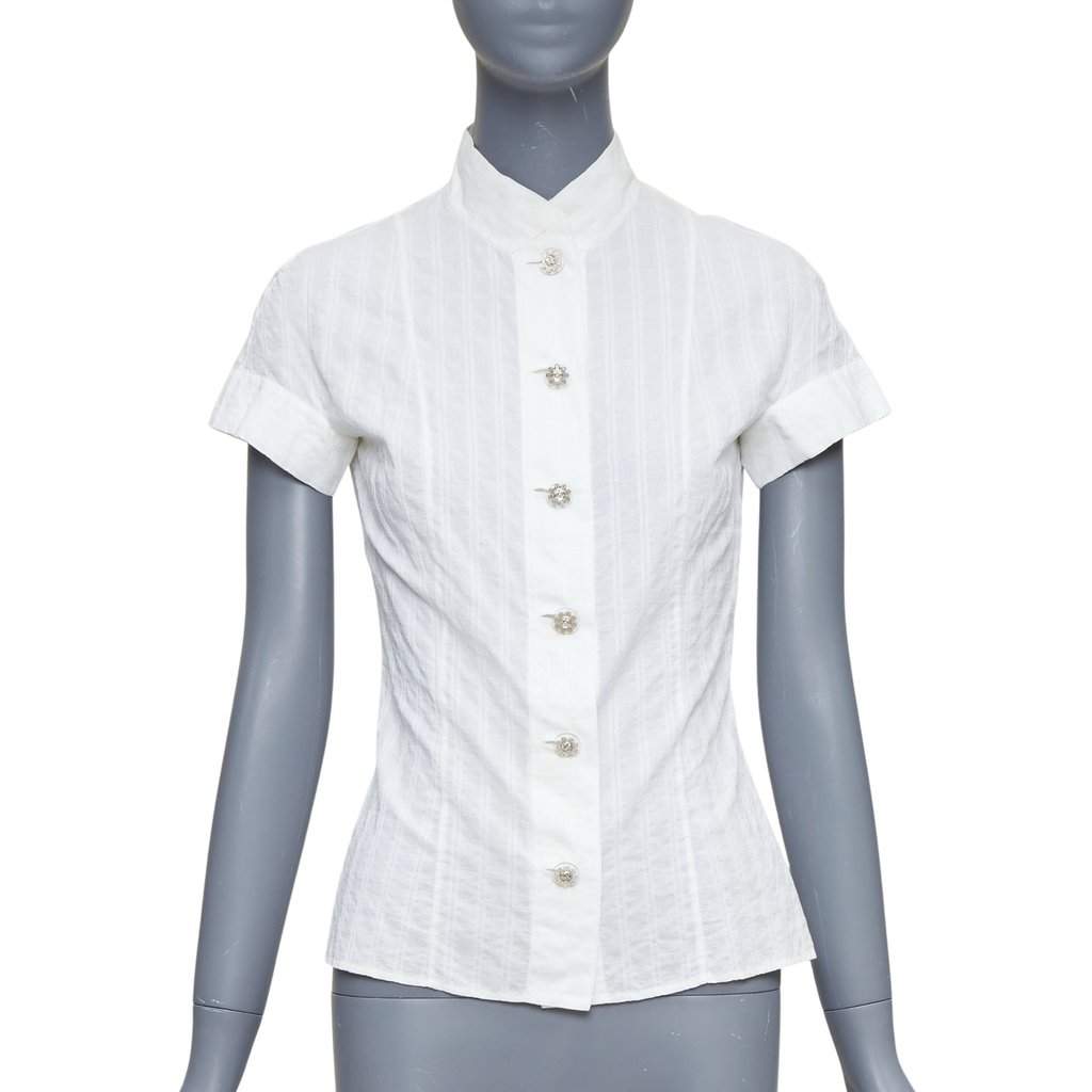Chanel Ecru Cotton Top Ecru Cotton Fair condition - Front View