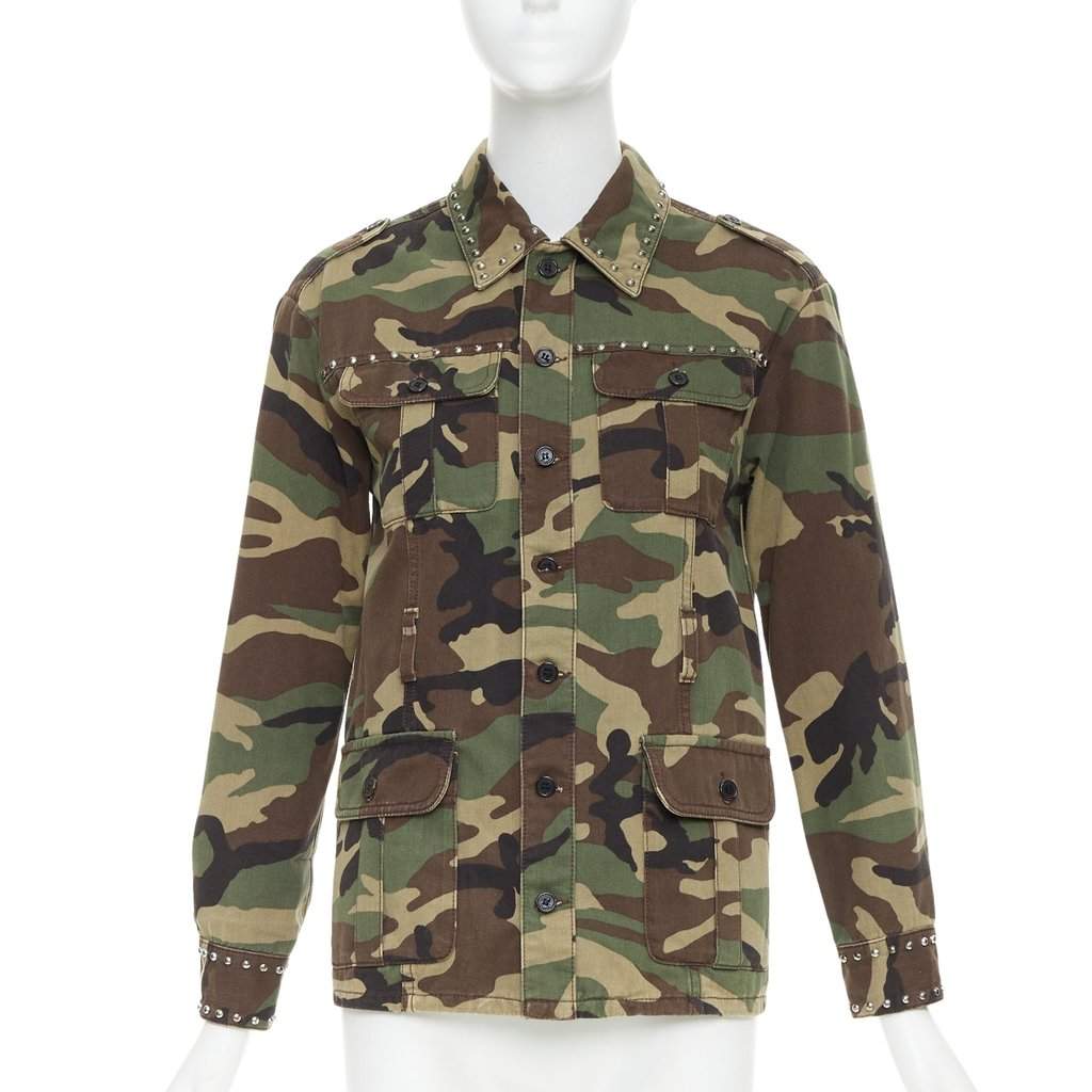 Saint Laurent Green Cotton Coat Green Cotton Good condition - Front View