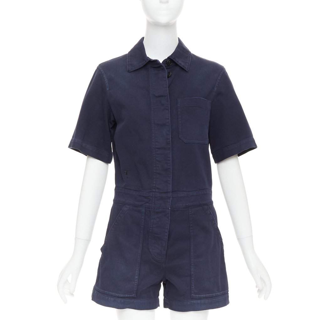 Dior Navy Cotton Jumpsuit Navy Cotton Very good condition - Front View