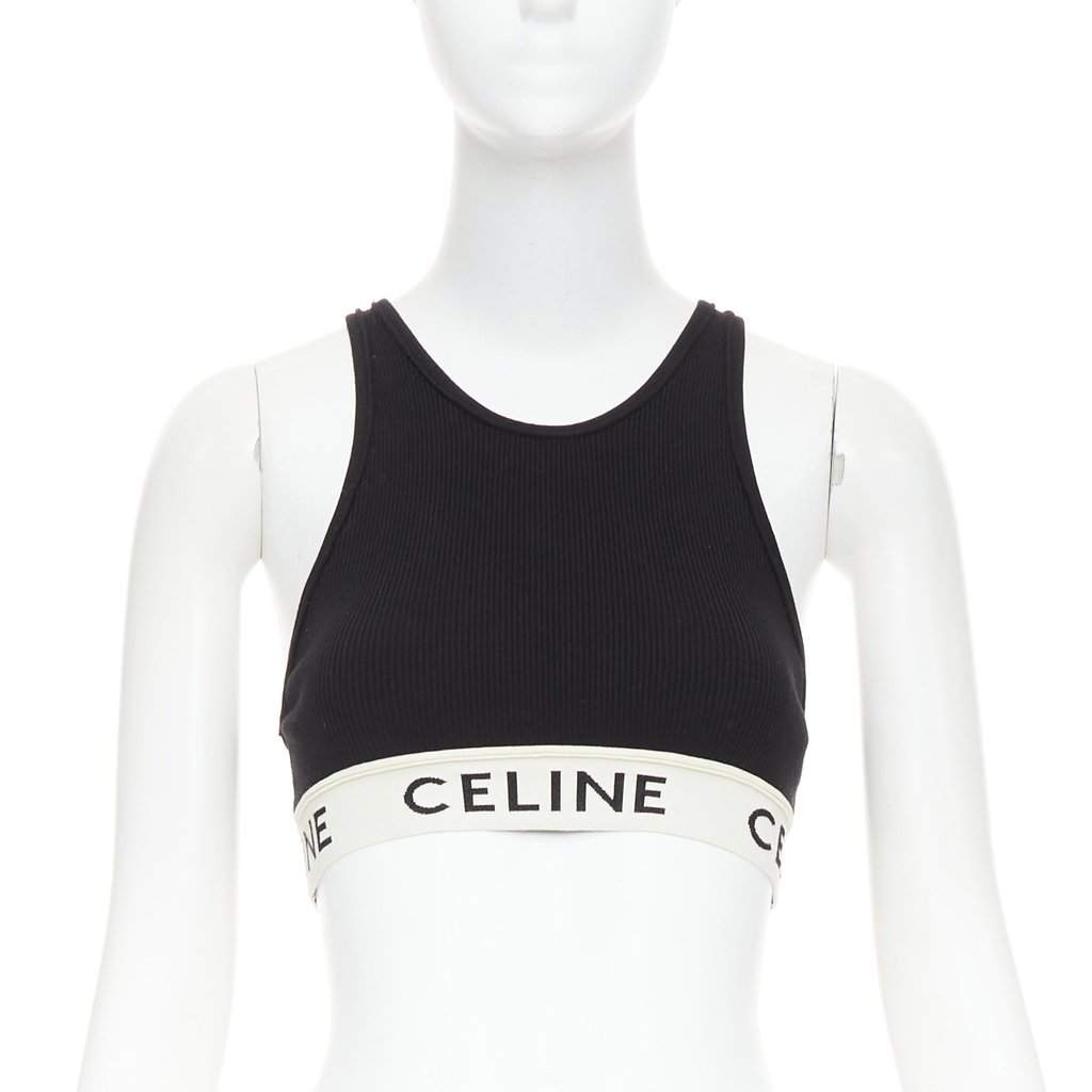 Celine Black Cotton Top Black Cotton Good condition - Front View