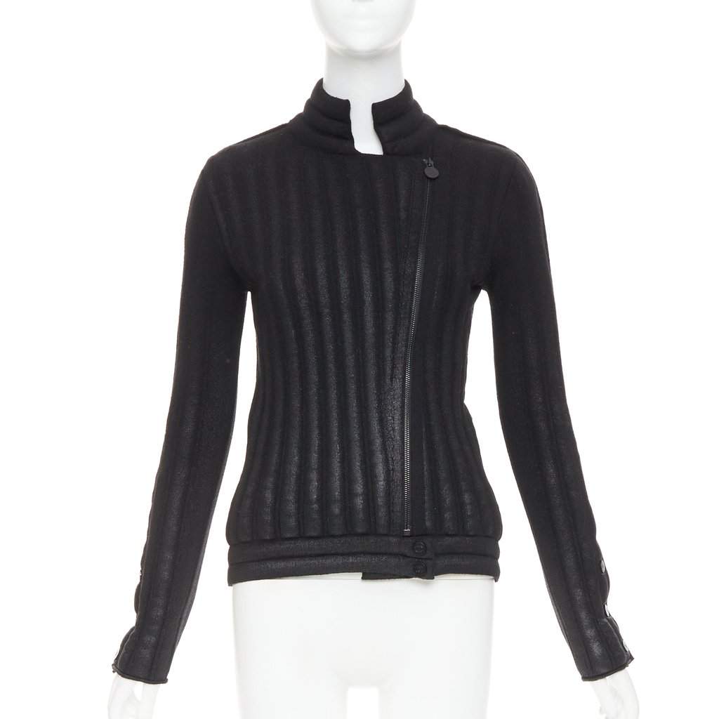 Chanel Black Wool Coat Black Wool Fair condition - Front View