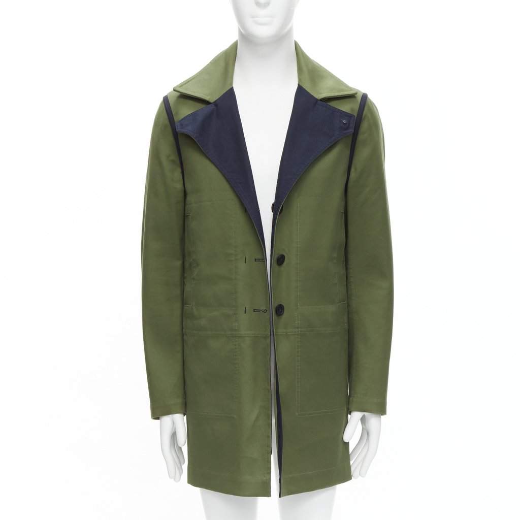 Valentino Garavani Green Cotton Coat Green Cotton Very good condition - Front View