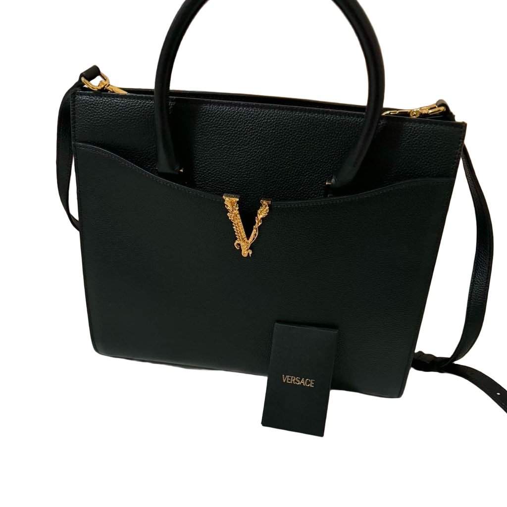 Versace virtus Black Leather Never worn - Front View