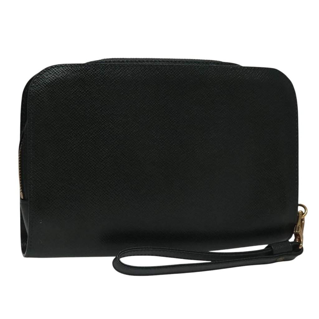 Louis Vuitton Clutch Green Leather Good - Front View