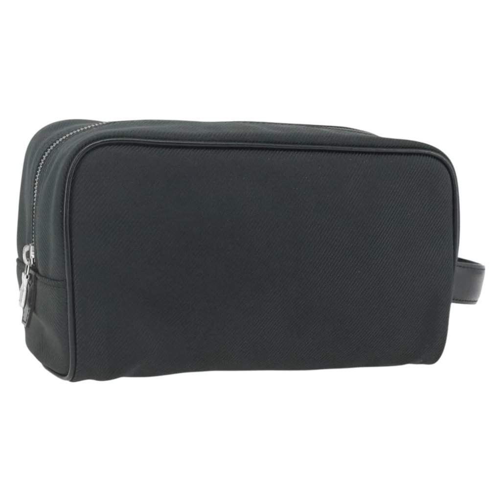 Louis Vuitton Clutch Bag Black Leather Good condition - Front View