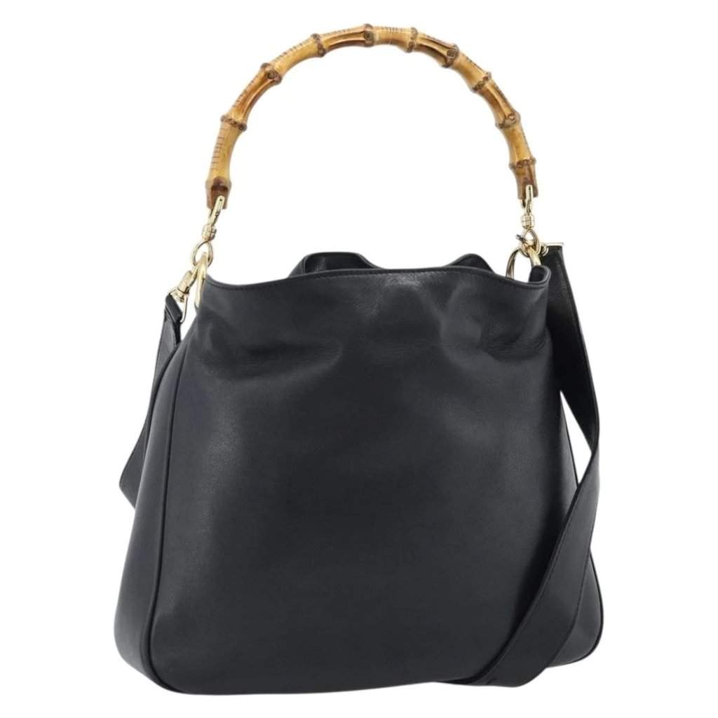 Gucci Hand bag Black Leather Good condition - Front View