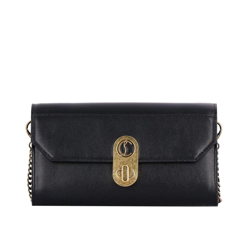 Christian Louboutin Christian Louboutin Elisa Black Paris Convertible Shoulder Belt Bag Black Leather Never worn - Front View