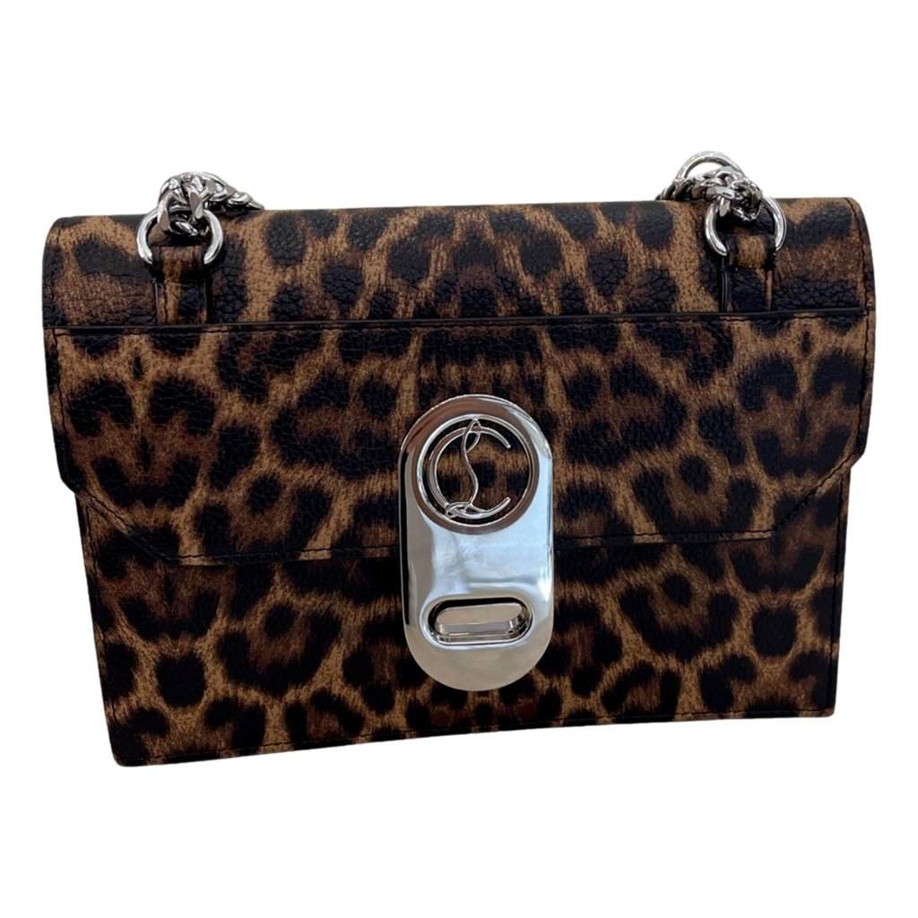 Christian Louboutin Christian Louboutin Elisa Calf Empire Leopard Leather Shoulder Crossbody Bag Brown Leather Never worn - Front View