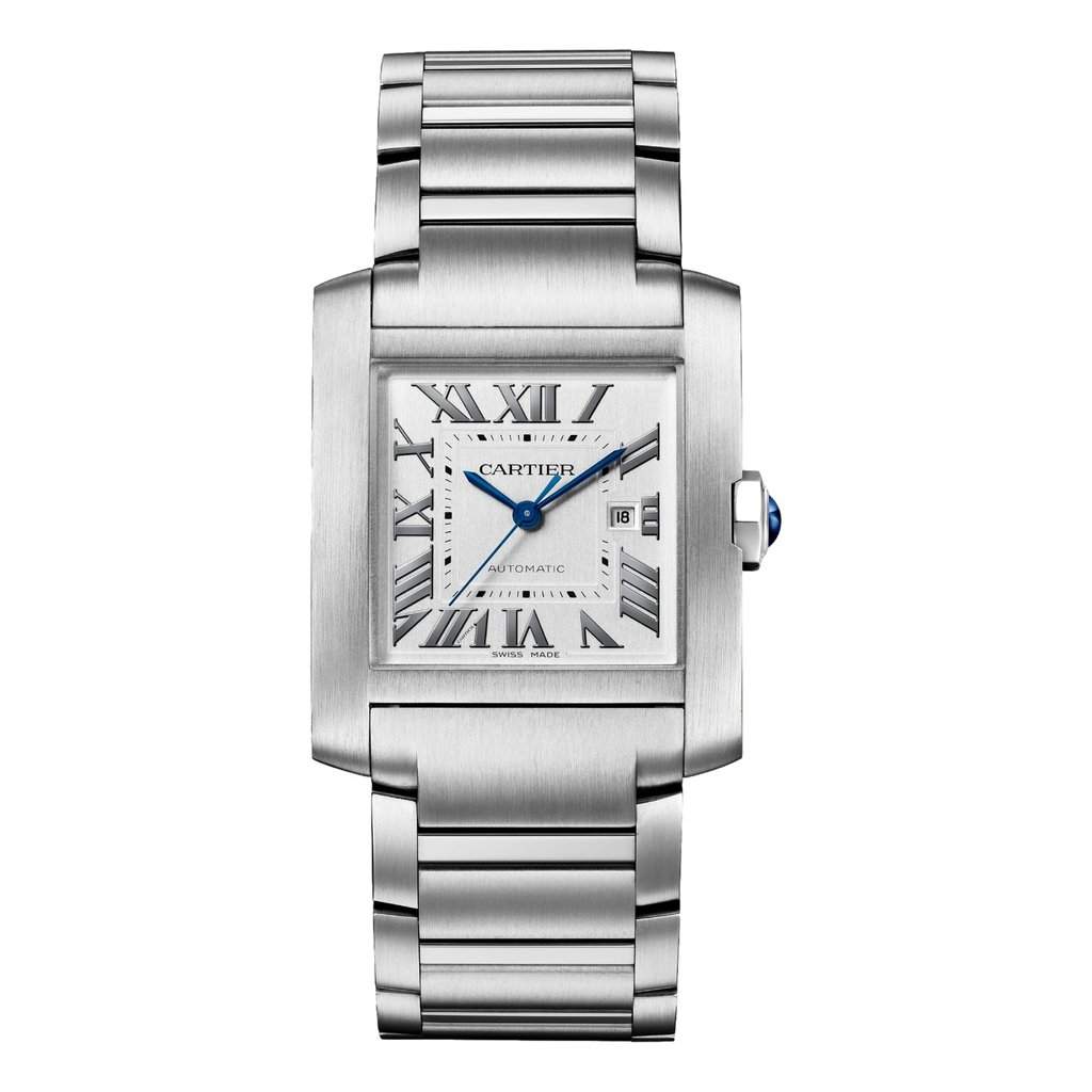 Cartier Cartier Tank Francaise Automatic 36.7mm Stainless Steel Watch Large Model White Good condition - Front View