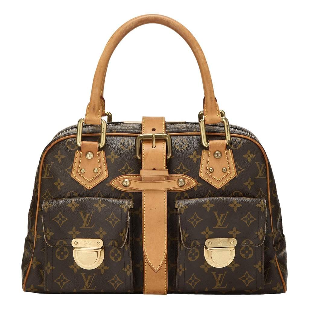 Louis Vuitton Louis Vuitton Manhattan GM Shoulder Bag in Monogram Canvas with Leather Trim Brown Leather Good condition - Front View