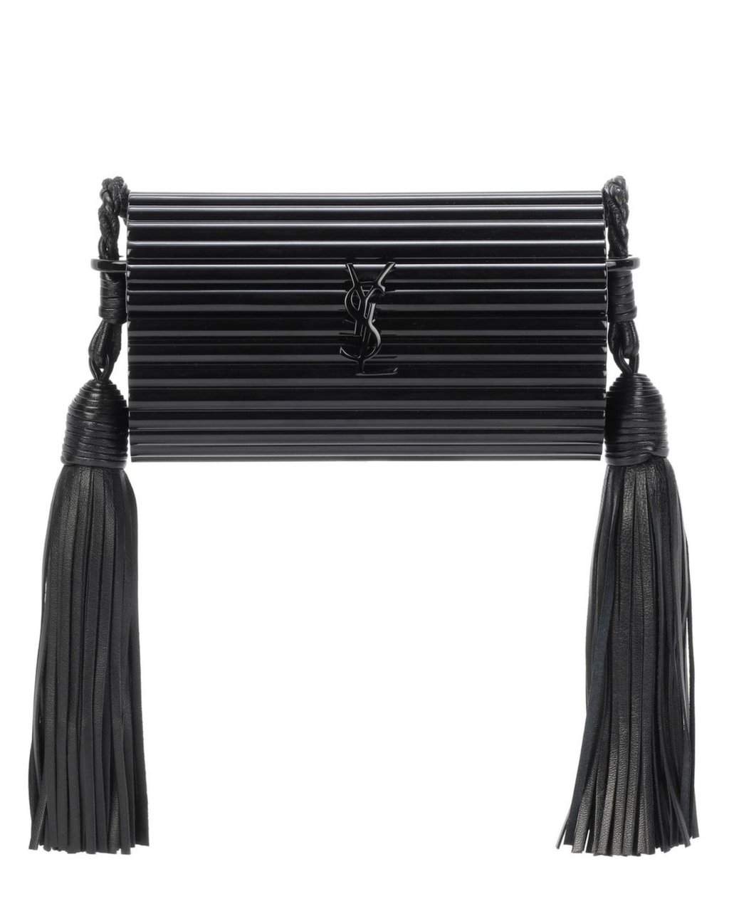 Saint Laurent Saint Laurent Black Plexiglass Minaudiere Opium Box Bag Black Leather Never worn - Front View