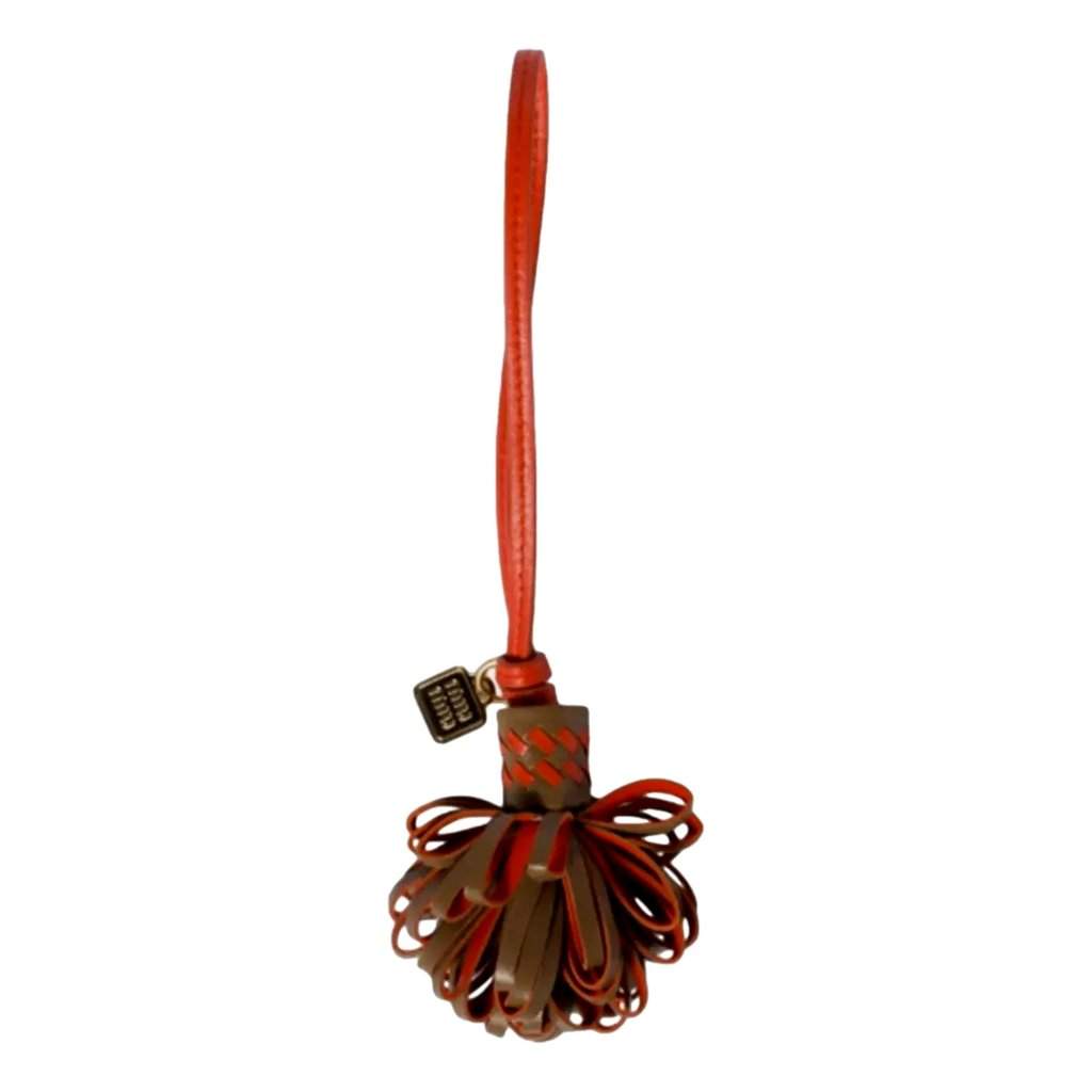 Miu Miu Miu Miu Trick Nappa Leather Pompom Bag Charm Brown and Orange Blue Leather Never worn - Front View