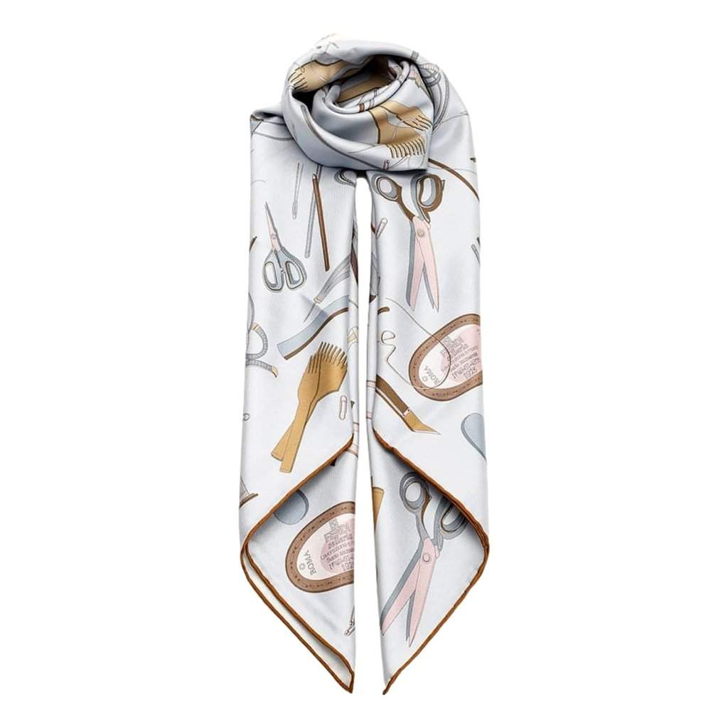 Fendi Fendi Multi-Color Graphic Print Silk Scarf Light Blue Blue Silk Never worn - Front View