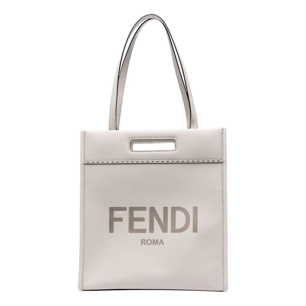 Fendi Fendi Roma Ghiaia Calf Leather Tote Bag White Leather Never worn - Front View