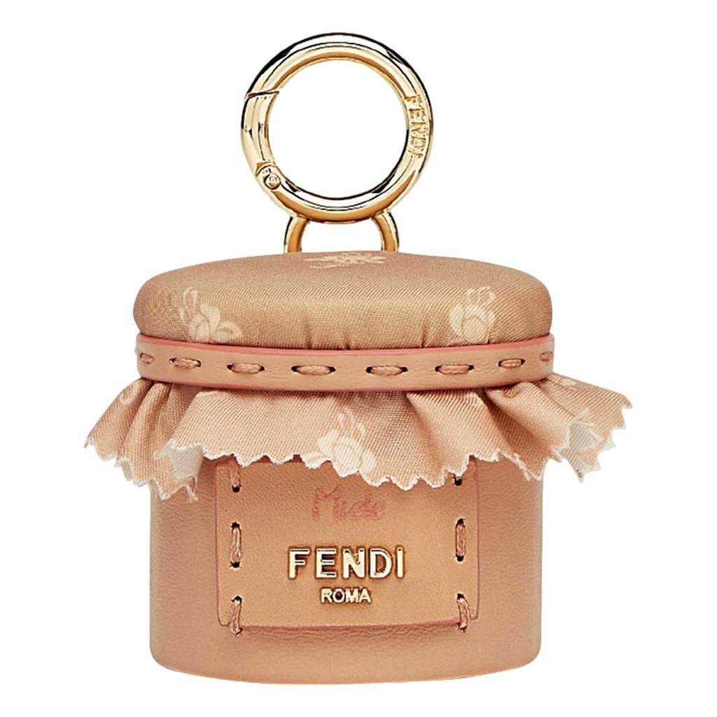 Fendi Fendi Miele Honey Pot Leather Selleria Bag Charm Keychain Trinket Holder Brown Leather Never worn - Front View