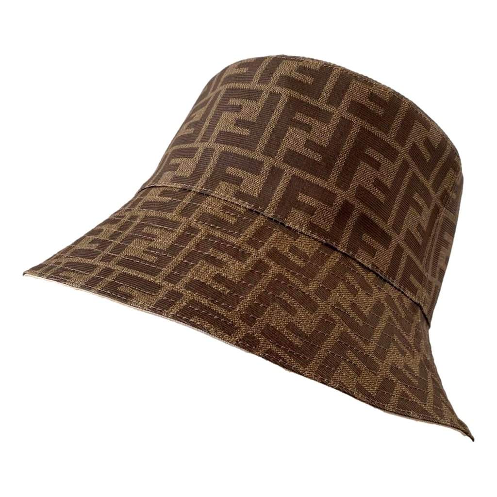 Fendi Fendi Zucca Brown Woven Fabric Bucket Hat Medium Brown Canvas Never worn - Front View
