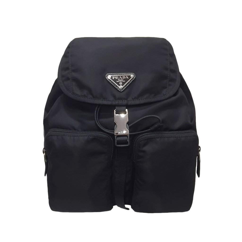 Prada Prada Re-Nylon Black Drawstring Small Rucksack Backpack Black Never worn - Front View